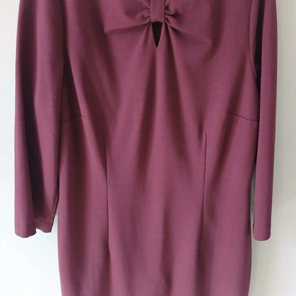 Talbots Women Size 12 Keyhole Sheath‎ Dress 3/4 Sleeve Bow Knee Length NWT!!!